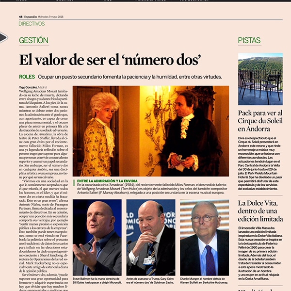 El valor de ser un numero dos en Expansion 9 de mayo 2018