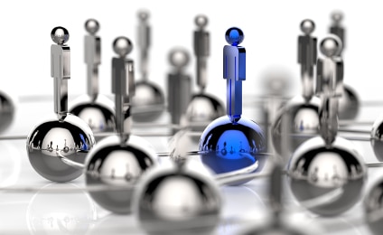 3d stainless human social network and leadership as concept