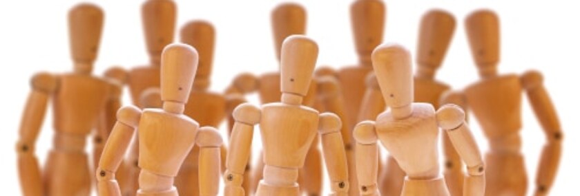 Group of wooden dummies